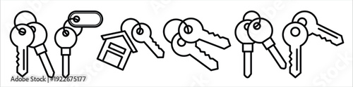 key icon set key symbol on white background