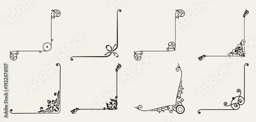 set of decorative elements for the corners of the page