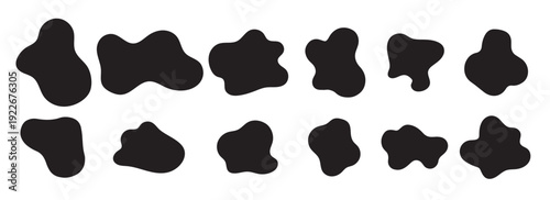  blob shape organic set random black cube drops simple shapes