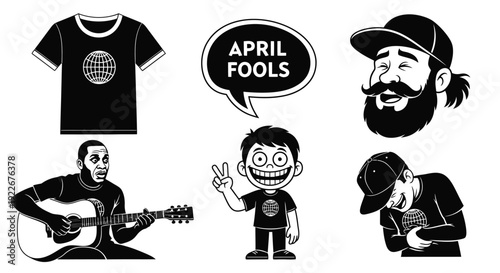 April fools meme with band t shirt and musicians
