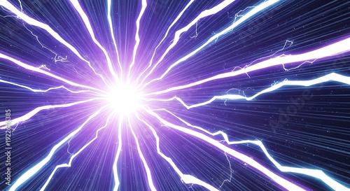 Bright electric discharge explodes outward with radiant light.