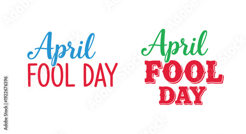 April fool's day logos in blue and green