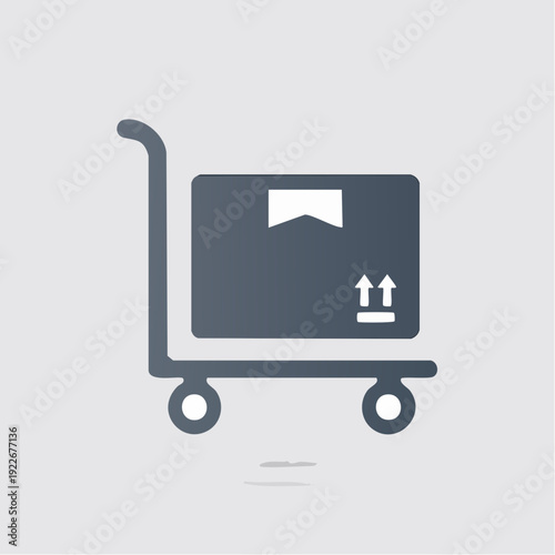 配送用カートと荷物のアイコン 物流イメージ