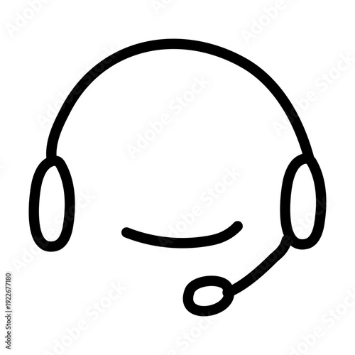 Hand Drawn Call Center Icon Vector Customer Support Illustration on White Background