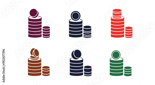 Coin Tower Line art minimal abstract concept illustration