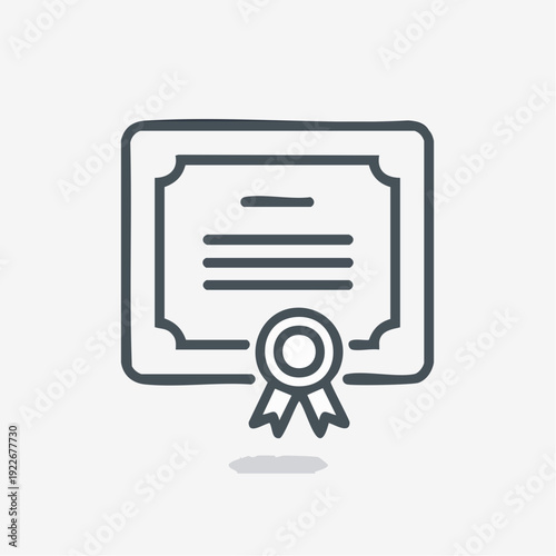 証明書とリボンのアイコン 認定イメージ