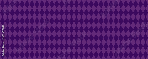 Purple diamond pattern. Background harlequin texture. Seamless rhombus shape texture for carnival, circus party design. Vector geometric checkered backdrop.