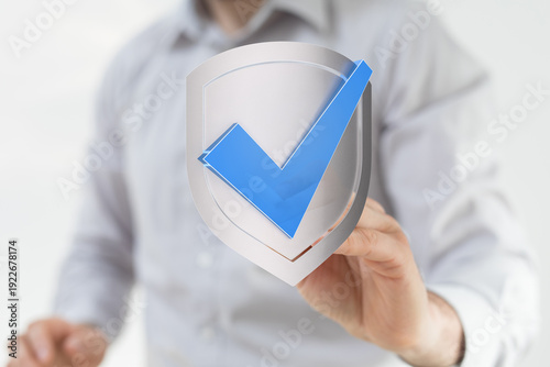 Secure shield symbol with a...