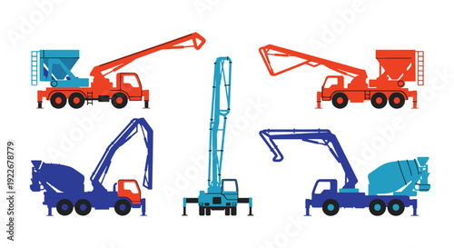Concrete Pump Line modern smooth tone vector