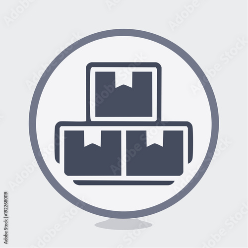 積み上げられたダンボール箱 物流管理アイコン