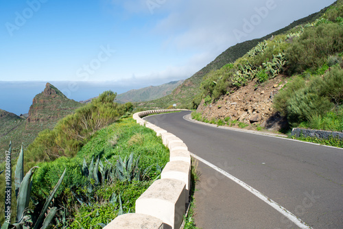 Scenic mountain road leading to Masca Valley in Tenerife, Canary Islands