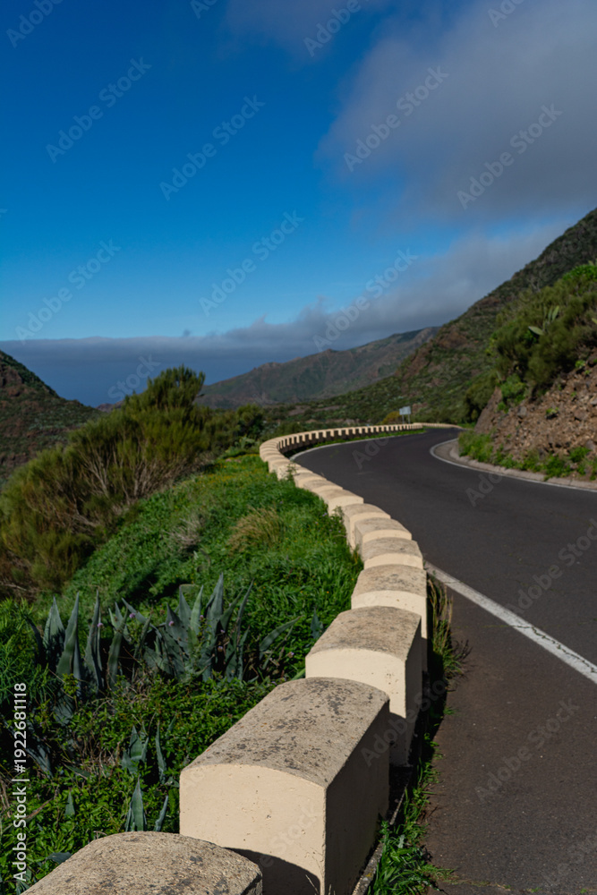 Obraz premium Scenic mountain road leading to Masca Valley in Tenerife, Canary Islands