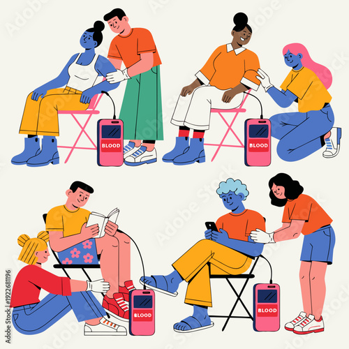 vector illustration of hockey players