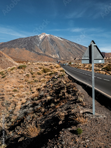 Road leading toward Mount Teide volcano, Tenerife