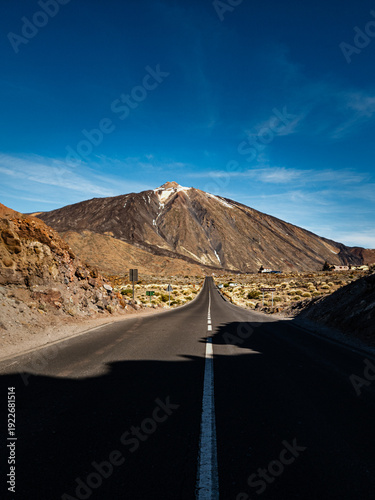 Road leading toward Mount Teide volcano, Tenerife