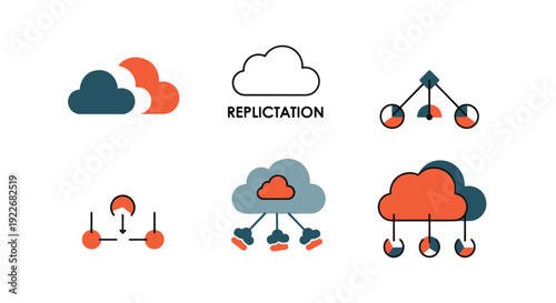 Cloud Replication colorful modern art vector