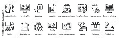 business and financial line vector icons