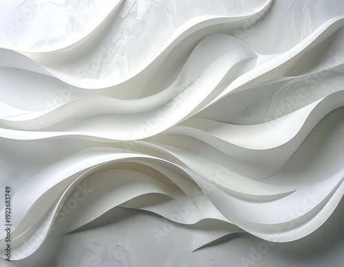 Elegant White Waves in Abstract Texture for Modern Interior Design
