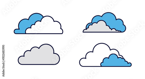 Cumulus Cloud Line soft abstract creative illustration