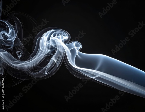 Graceful Swirls of Ethereal Smoke in Soft Black Background