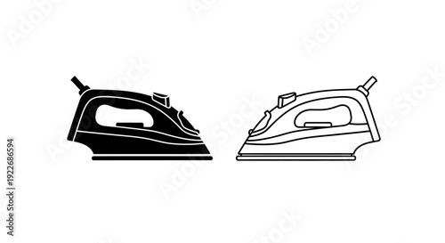 Ironing board, iron, steam iron, ironing, household appliances, laundry, ironing tools, clothes care Vector