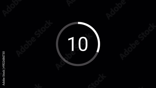 15 second countdown with circle animation . 15 second to 0 second on transparent background, fifteen second countdown timer with alpha channel.
