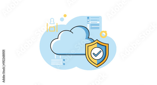 Cloud SLA Line art soft color vector design