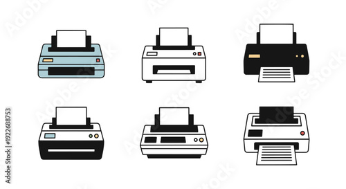Dot Matrix Printer modern color illustration design