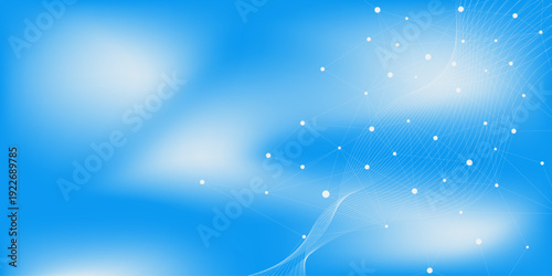 Abstract medical science banner background. Minimalist plexus design with wave flow. Vector
