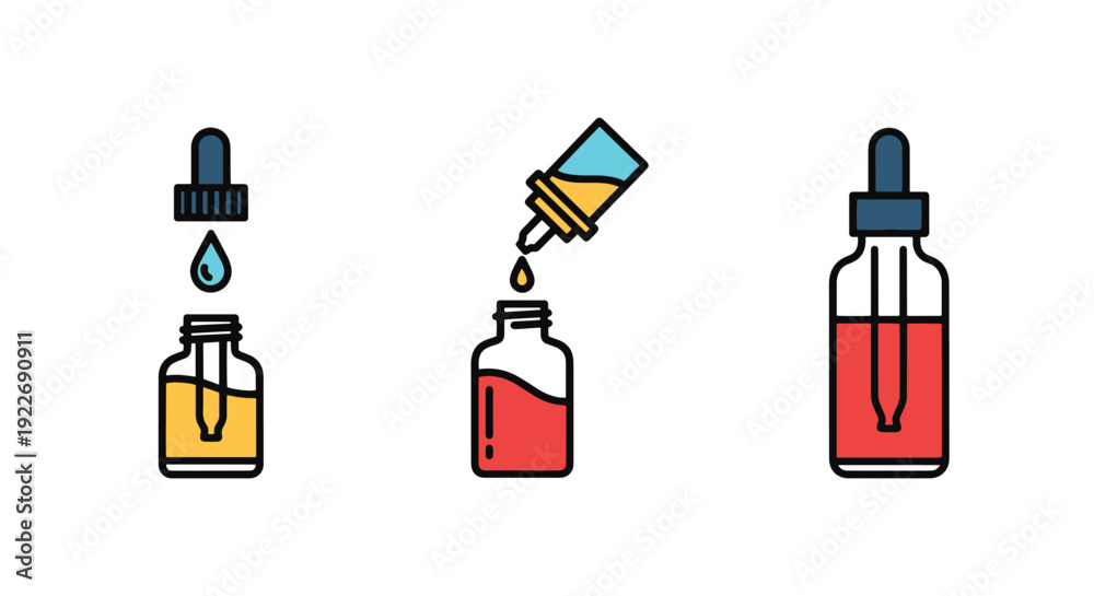 Obraz premium Dropper Bottle Line minimal dynamic tone vector