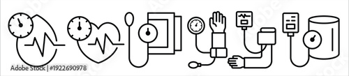  blood pressure measurement icon set