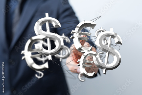 A business person's hand re...