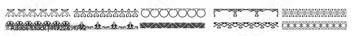 Decorative seamless Art Deco borders vintage geometric design elements set