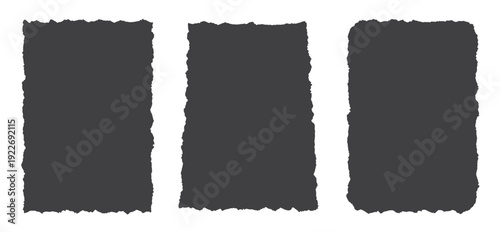  torn paper frame set collection of black sheet wallpaper