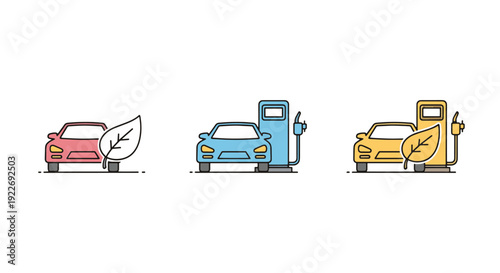 Eco Mode Line art abstract digital color vector