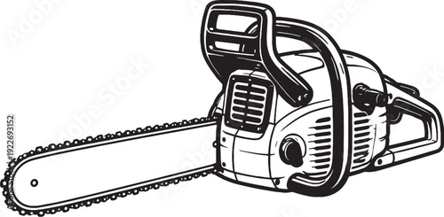 Forestry Chainsaw Line Art Icon