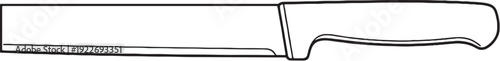 Industrial Food Processing Knife Line Art Side View