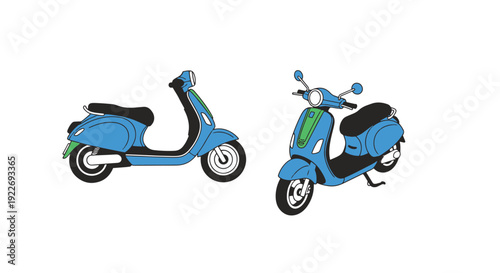 Electric Scooter soft abstract creative illustration