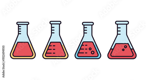 Erlenmeyer Flask colorful design concept illustration