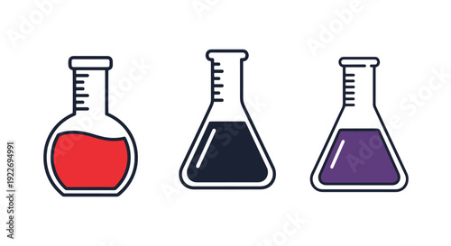 Erlenmeyer Flask colorful design illustration