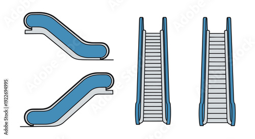 Escalator Line art minimal color vector design
