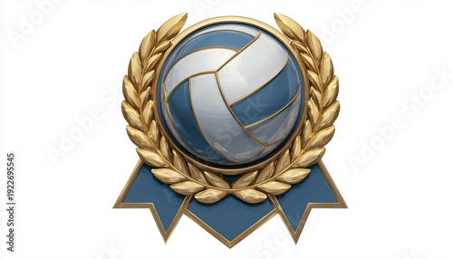 Volleyball Club Emblem: Logo Design For Team Game With Championship-Ready Elements. Features Ball Badge Suitable For Team Branding.