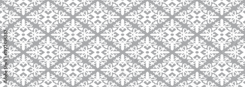  elegant ornamental pattern in gray and white repeating