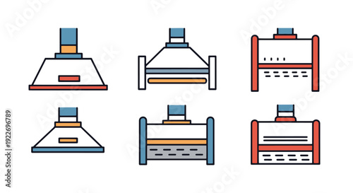 Fume Hood Line art soft colorful abstract illustration