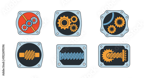 Gearbox Line art abstract modern vector