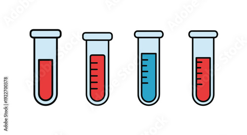 Glass Test Tube Line minimal smooth style illustration