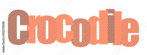 Bold lettering spelling out "crocodile" in a textured, retro style.
