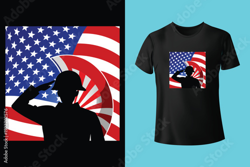 In Memory Of those who Belived it was better to die on their feet then to live on their knees | Memorial day t-shirt design Vector