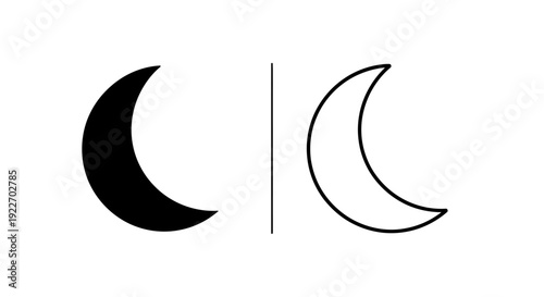 Moon crescent symbol design illustration vector art graphic Vector