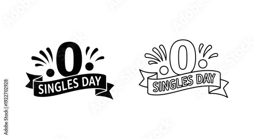 Singles day celebration design elements and illustration Vector